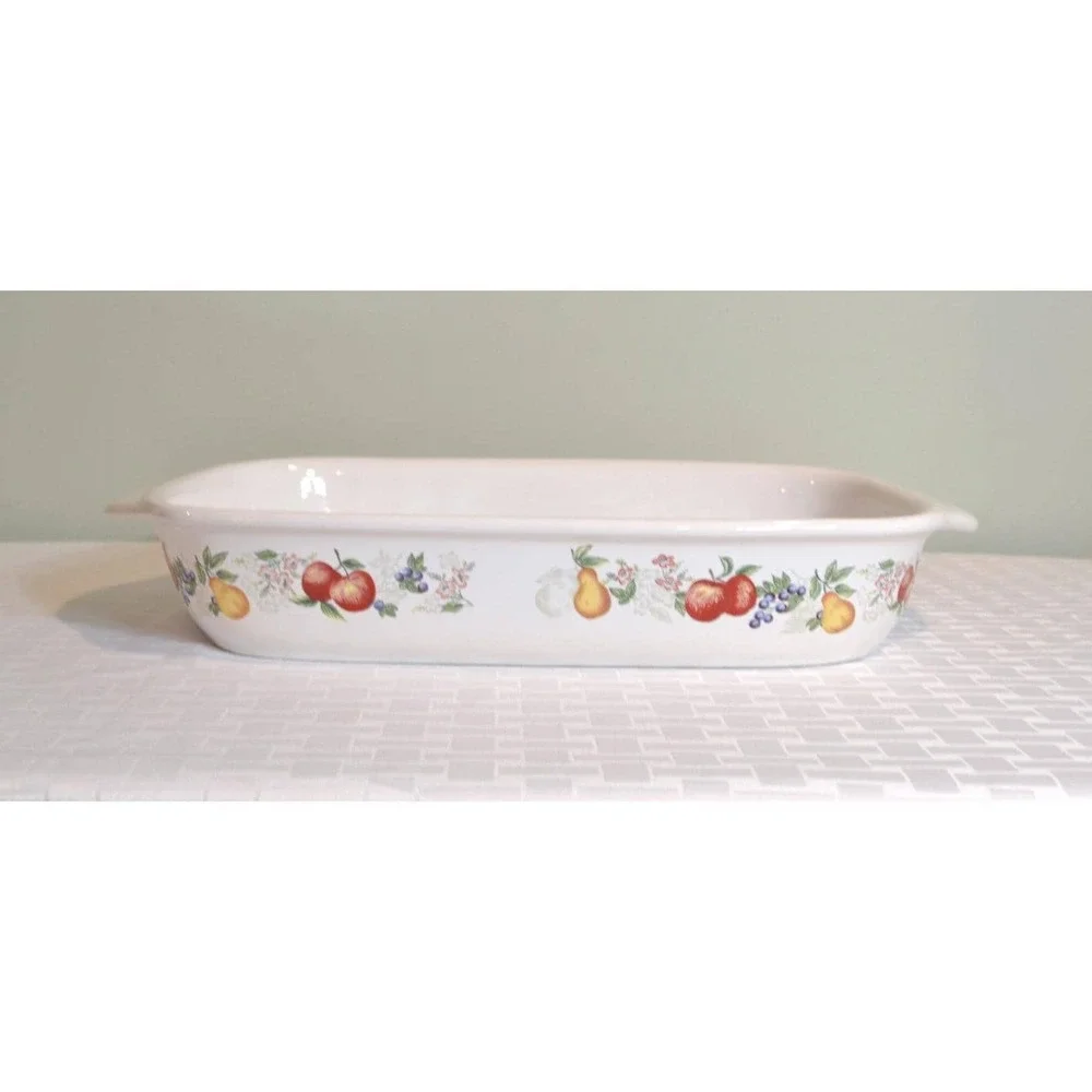 Corelle Coordinates Chutney Fruits 9x13 Stoneware Casserole Lasagna Baking Dish